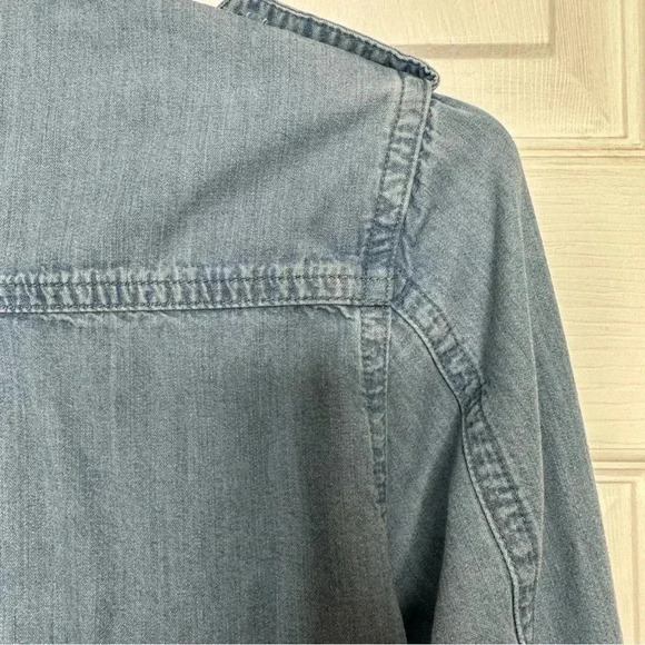 Honey Belle Tencel Shirt Button Up Collared Front Pocket Size Small - Picture 15 of 16